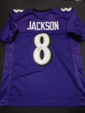 Lamar Jackson Baltimore Ravens Autographed Custom Purple Football Style Jersey w/GA coa