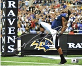 Ray Lewis Baltimore Ravens Autographed 8x10 Kick Photo w/GA coa