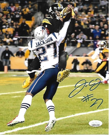 J.C. Jackson  New England Patriots Autographed 8x10 Photo w/JSA W coa