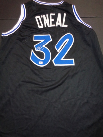 Shaquille O'Neill Orlando Magic Autographed Custom Black Basketball Style Jersey w/GA coa