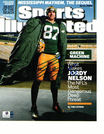 Jordy Nelson Green Bay Packers Autographed 8x10 SI Cover Photo w/ GA coa