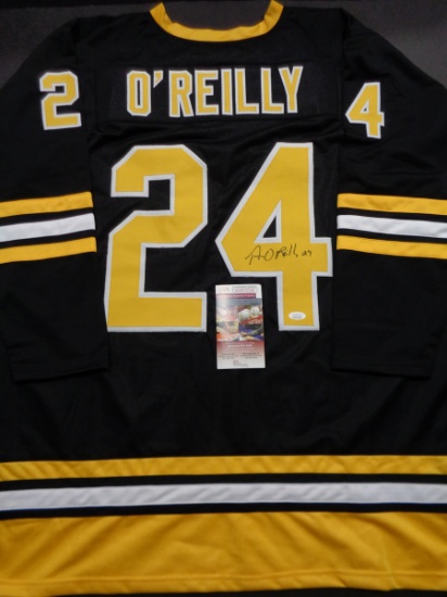 Terry O'Reilly Boston Bruins Autographed Custom Road Black Hockey Style Jersey w/JSA W coa