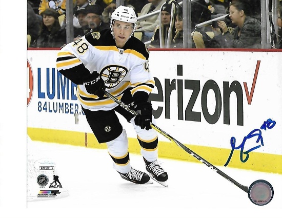 Matt Gryelcyk Boston Bruins Autographed 8x10 Road White Photo w/JSA WITNESSED COA