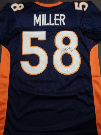 Von Miller Denver Broncos Autographed Custom Blue Football Style Jersey w/GA coa