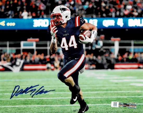 Dalton Keene New England Patriots Autographed 8x10 Blue Photo w/Full Time coa