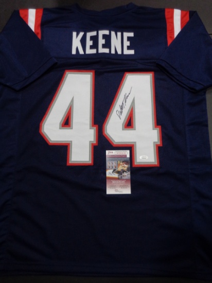 Dalton Keene New England Patriots Autographed Custom Navy Football Style Jersey w/JSA W coa
