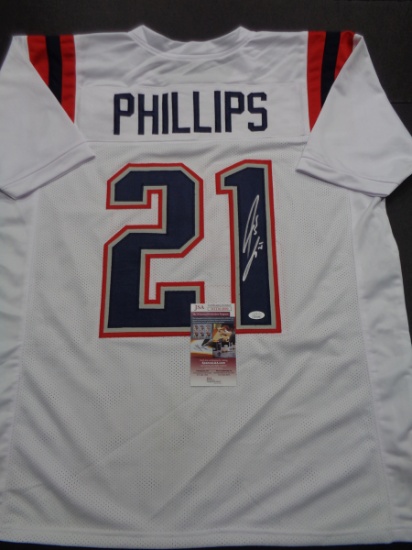 Adrian Phillips New England Patriots Autographed Custom 2020 White Style Jersey w/JSA W coa