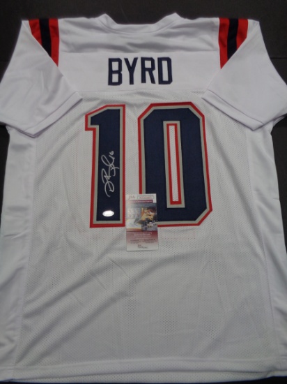 Damiere Byrd New England Patriots Autographed Custom 2020 White Style Jersey w/JSA W coa