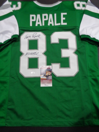 Vince Papale Philadelphia Eagles Autographed Custom Green Football Style Jersey w/JSA W coa