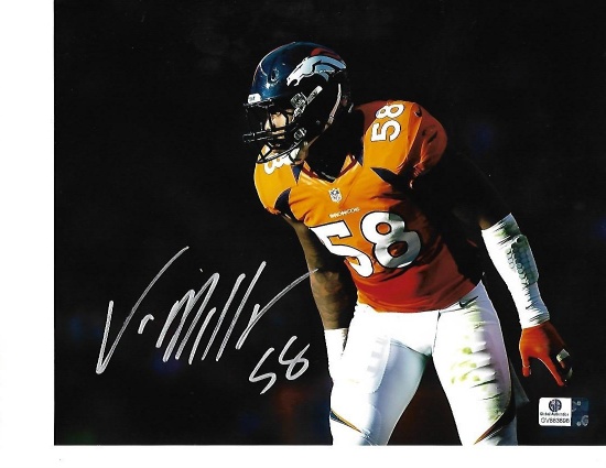 Von Miller Denver Broncos Autographed 8x10 Blackout Photo w/ GA coa