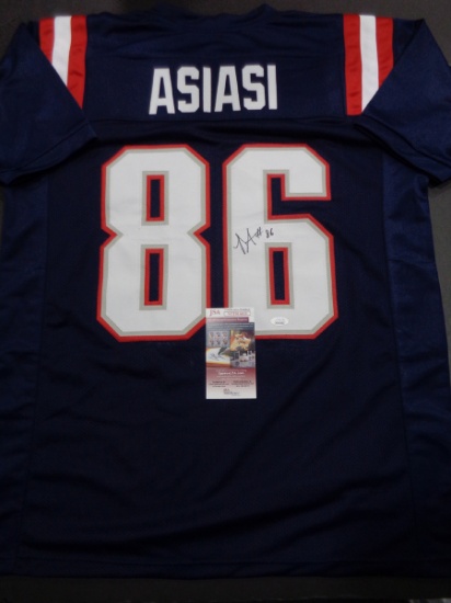 Devin Asiasi New England Patriots Autographed Custom Navy Football Style Jersey w/JSA W coa