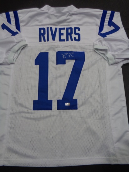 Phillip Rivers Indianapolis Colts Autographed Custom Football Jersey GA coa