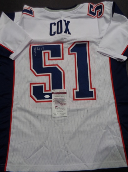 Brian Cox New England Patriots Autographed Custom Football Jersey JSA W coa