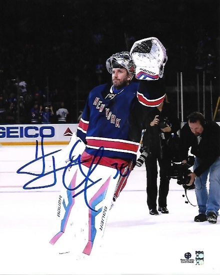 Henrik Lundqvist New York Rangers Autographed 8x10 Photo GA coa