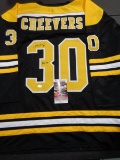 Gerry Cheevers Boston Bruins Autographed Custom Hockey Jersey JSA coa