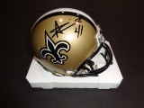Alvin Kamera New Orleans Saints Autographed Riddell Mini Helmet GA coa