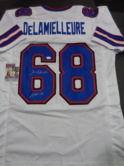 Joe DeLamielleure Buffalo Bills Autographed & Inscribed Custom Football Jersey JSA W coa