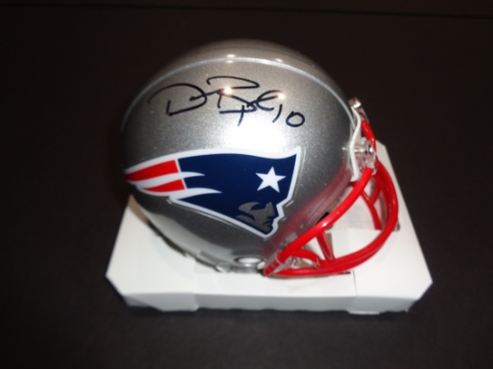 Damiere Byrd New England Patriots Autographed Riddell Football Mini Helmet JSA W coa