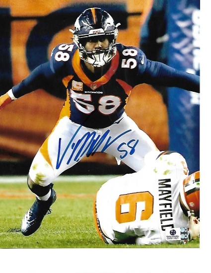 Von Miller Denver Broncos Autographed 8x10 Photo GA coa