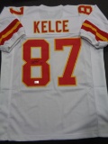 Travis Kelce Kansas City Chiefs Autographed Custom Football Jersey GA coa