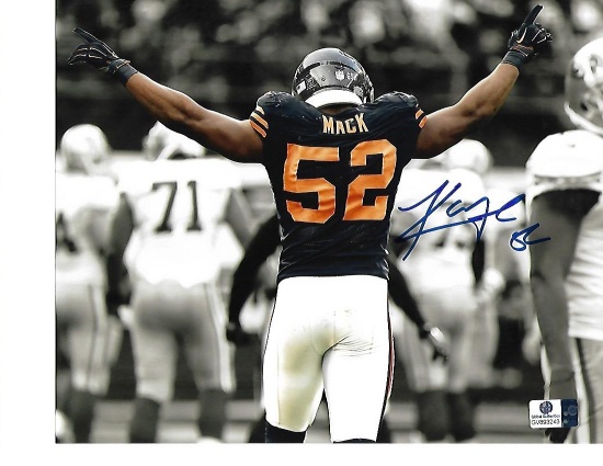 Khalil Mack Chicago Bears Autographed 8x10 Photo GA coa