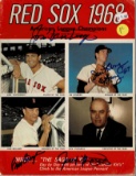 Multi-Signed (4) 1968 Boston Red Sox Yearbook Cardboard Promotions coa