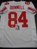 Larry Donnell New York Giants Autographed & Inscribed Custom Football Jersey JSA W coa