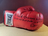 Earnie Shavers Pro Boxer Autographed & Inscribed Everlast Red Boxing Glove Shavers Holo