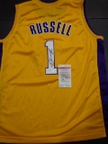 D'Angelo Russell Los Angeles Lakers Custom Basketball Style Jersey JSA W coa