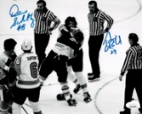 Terry O'Reilly & Dave Schultz Bruins/Flyers Duel Autographed 8x10 Photo JSA W coa