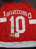 Alex Delvecchio Detroit Red Wings Autographed Custom Hockey DC Sports & Full Time coa