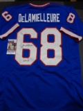 Joe DeLamielleure Buffalo Bills Autographed & Inscribed Custom Football Jersey JSA W coa