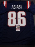 Devin Asiasi New England Patriots Autographed Custom Football Jersey JSA W coa