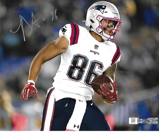 Devin Asiasi New England Patriots Autographed 8x10 Photo Full Time coa