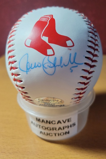 Rocco Baldelli Boston Red Sox Autographed Rawlings MLB Ball Cardboard Promo coa