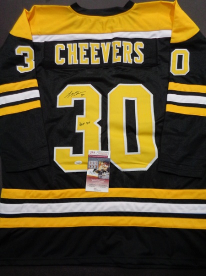 Gerry Cheevers Boston Bruins Autographed Custom Hockey Jersey JSA W coa