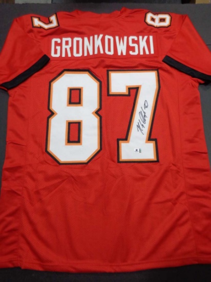 Rob Gronkowski Tampa Bay Buccaneers Autographed Custom Football Jersey GA coa