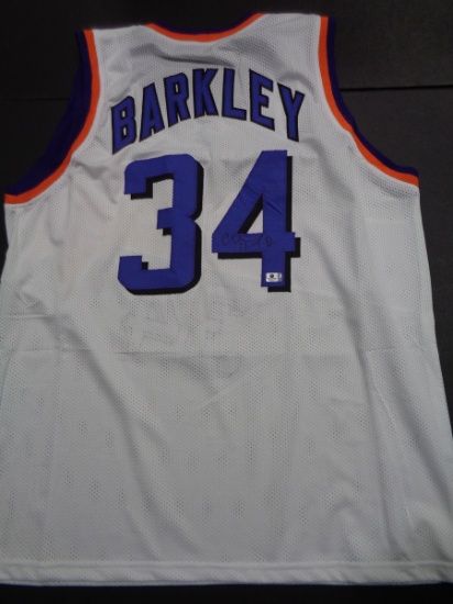 Charles Barkley Phoenix Suns Autographed Custom Basketball Jersey GA coa
