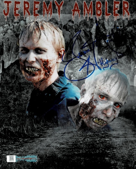 Jeremy Ambler The Walking Dead Autographed & Inscribed 8x10 Photo Full Time coa