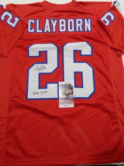 Raymond Clayborn New England Patriots Autographed & Inscribed Custom Football Jersey JSA W coa