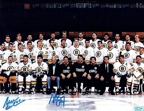 Bob Sweeney & Reggie Lemelin Boston Bruins Autographed 8x10 Photo Full Time coa