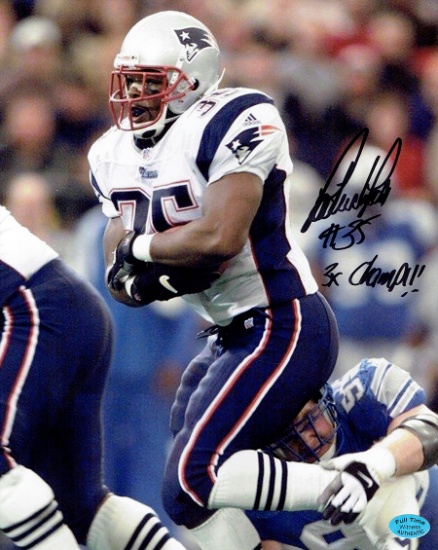 Patrick Pass New England Patriots Autographed & Inscribed 8x10 Photo Full Time coa