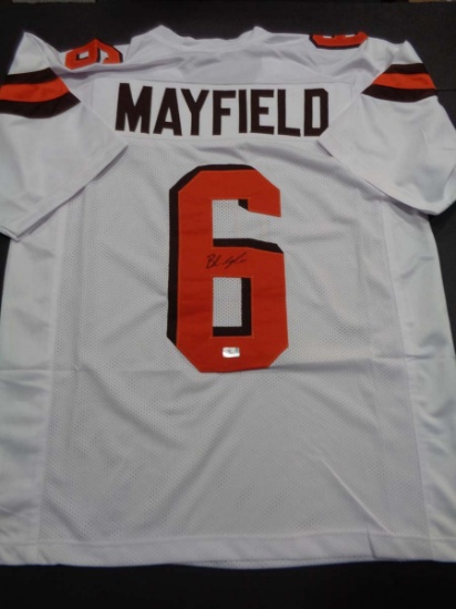 Baker Mayfield Cleveland Browns Autographed Custom Football Jersey GA coa