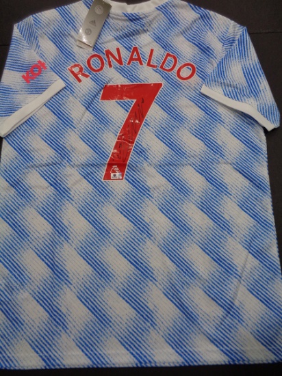 Christiano Ronaldo Autographed Adidas 21/22 Manchester United Away Jersey GA coa