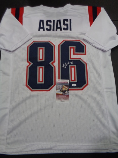 Devin Asiasi New England Patriots Autographed Custom Football Jersey JSA W coa