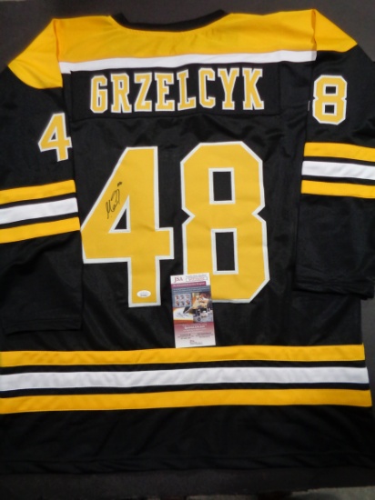 Matt Grzelcyk Coyle Boston Bruins Autographed Custom Hockey Jersey JSA W coa