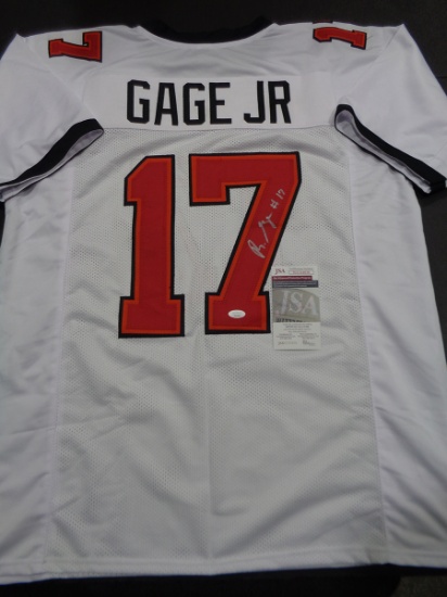 Russell Gage Jr. Tampa Bay Buccaneers Autographed Custom Football Jersey JSA W coa