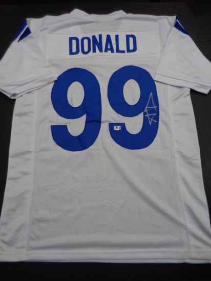 Aaron Donald Los Angeles Rams Autographed Custom Football Jersey GA coa