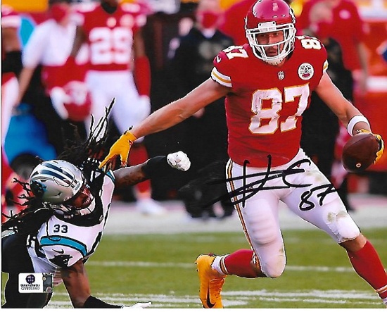 Travis Kelce Kansas City Chiefs Autographed 8x10 Photo GA coa