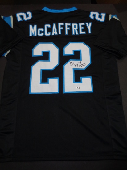 Christian McCaffery Carolina Panthers Autographed Custom Football Jersey GA coa